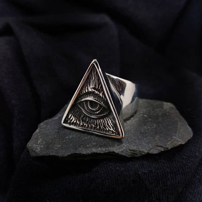 Men's Punk Eye Illuminati Triangle Ring