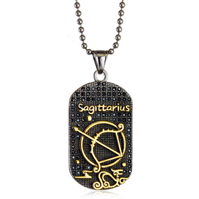 Mens Zodiac 3D Astrology Sign Design Necklace