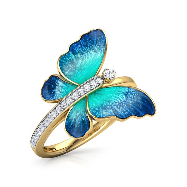 Dancing Butterfly Zircon Ring