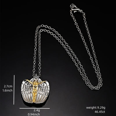 Fashion Stainless Steel Angel Jesus Pendant Necklace