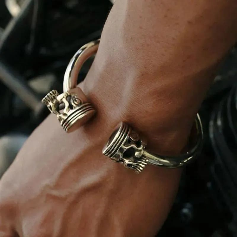 Biker Piston Skull Bracelet