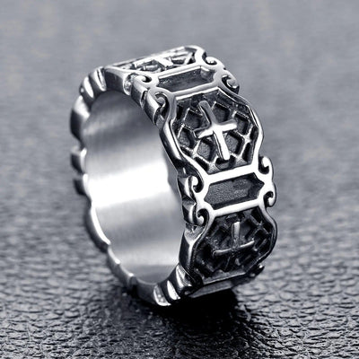 Christian Jesus Stainless Steel Cross Ring