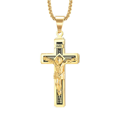 Catholic Jesus Christ Cross Crucifix Necklace