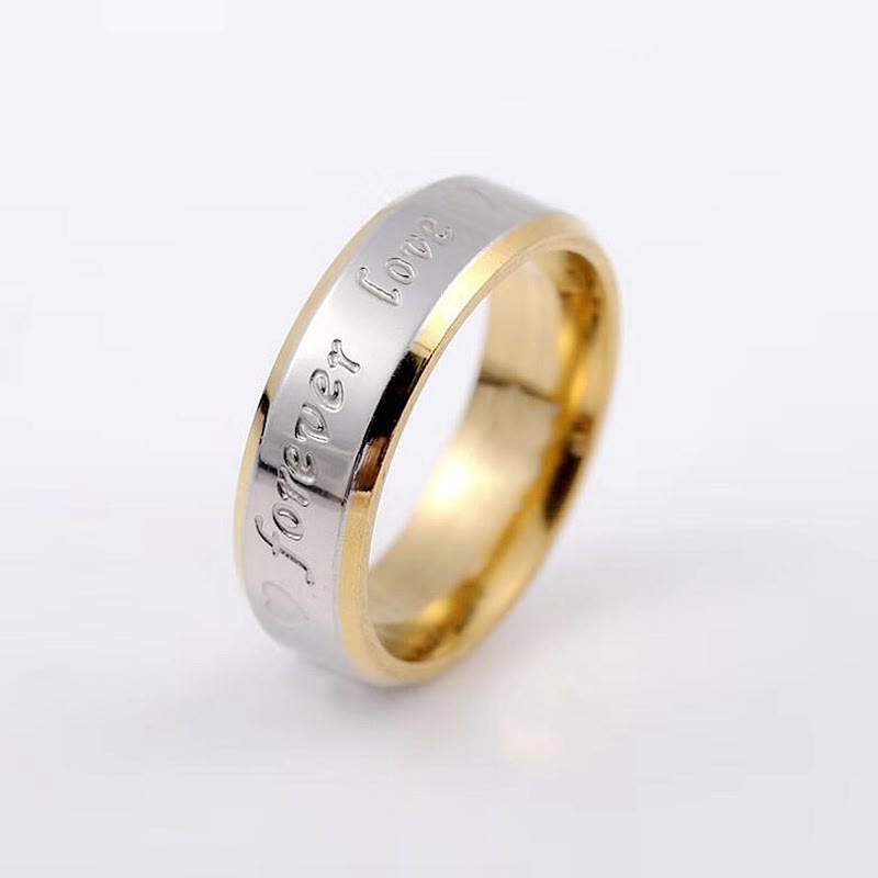 Personalized Two Tone Gold & Silver Couples Forever Ring