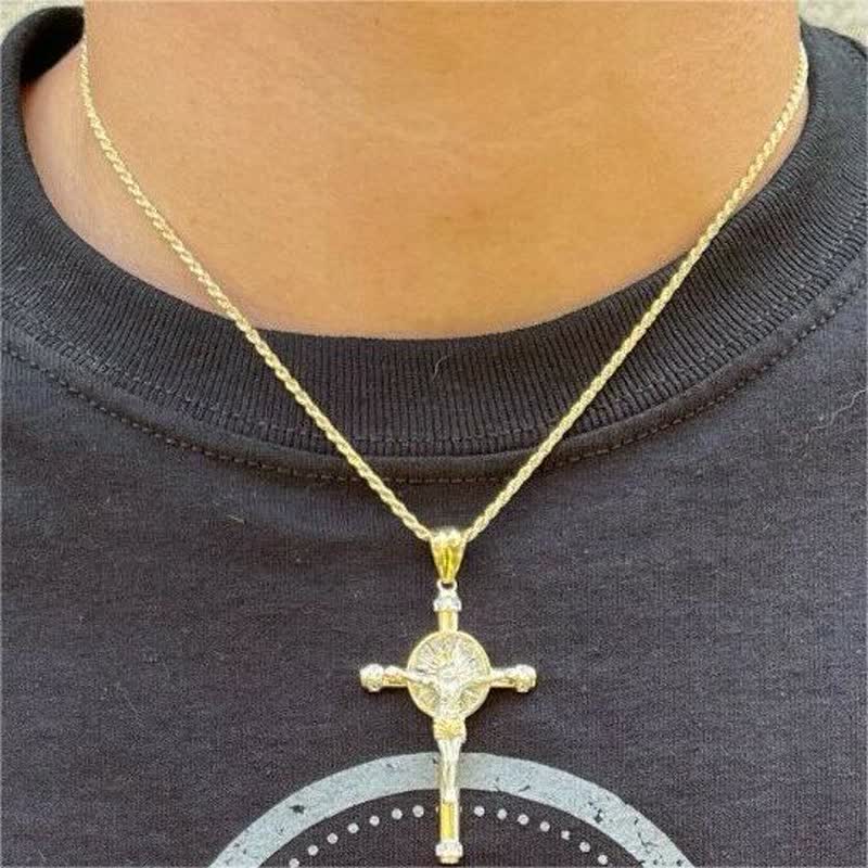 Men's Crucifix Cross Jesus Necklace