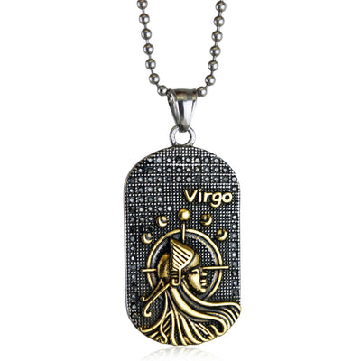 Mens Zodiac 3D Astrology Sign Design Necklace