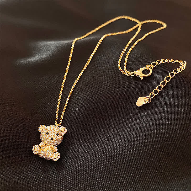 Lovely Shiny Teddy Bear Necklace