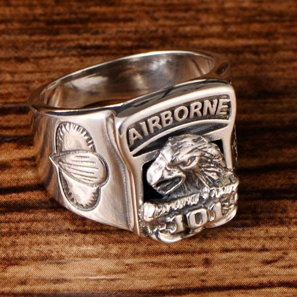 The Airborne Screaming Eagle Stainless Steel Ring
