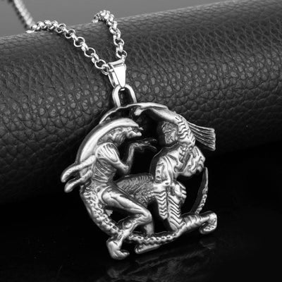 Alloy Aliens Predator Pendant Necklace