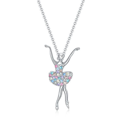 Rainbow Girls Dancer Ballerina Necklace