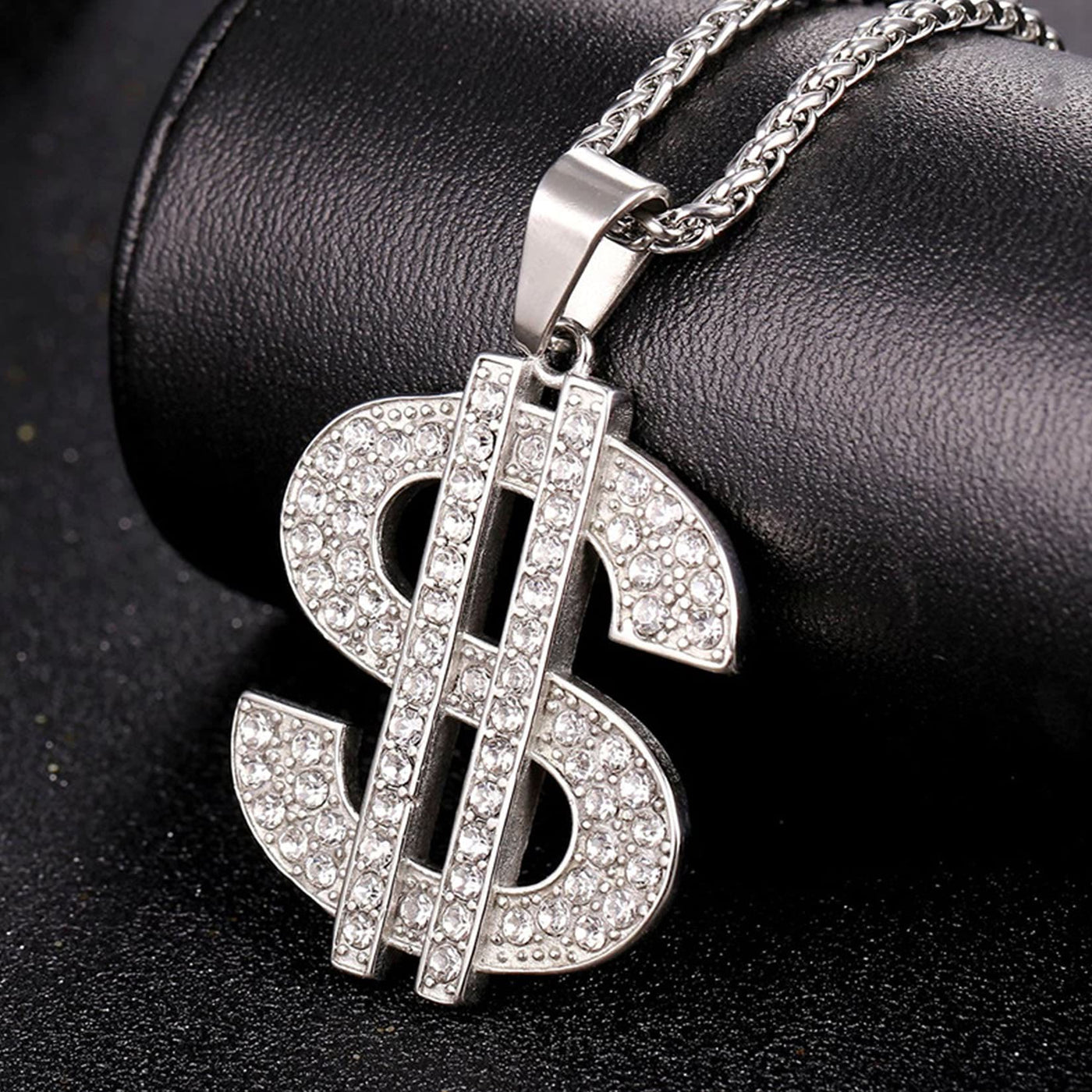 Men's Punk Hip Hop Dollar Sign Pendant Necklaces