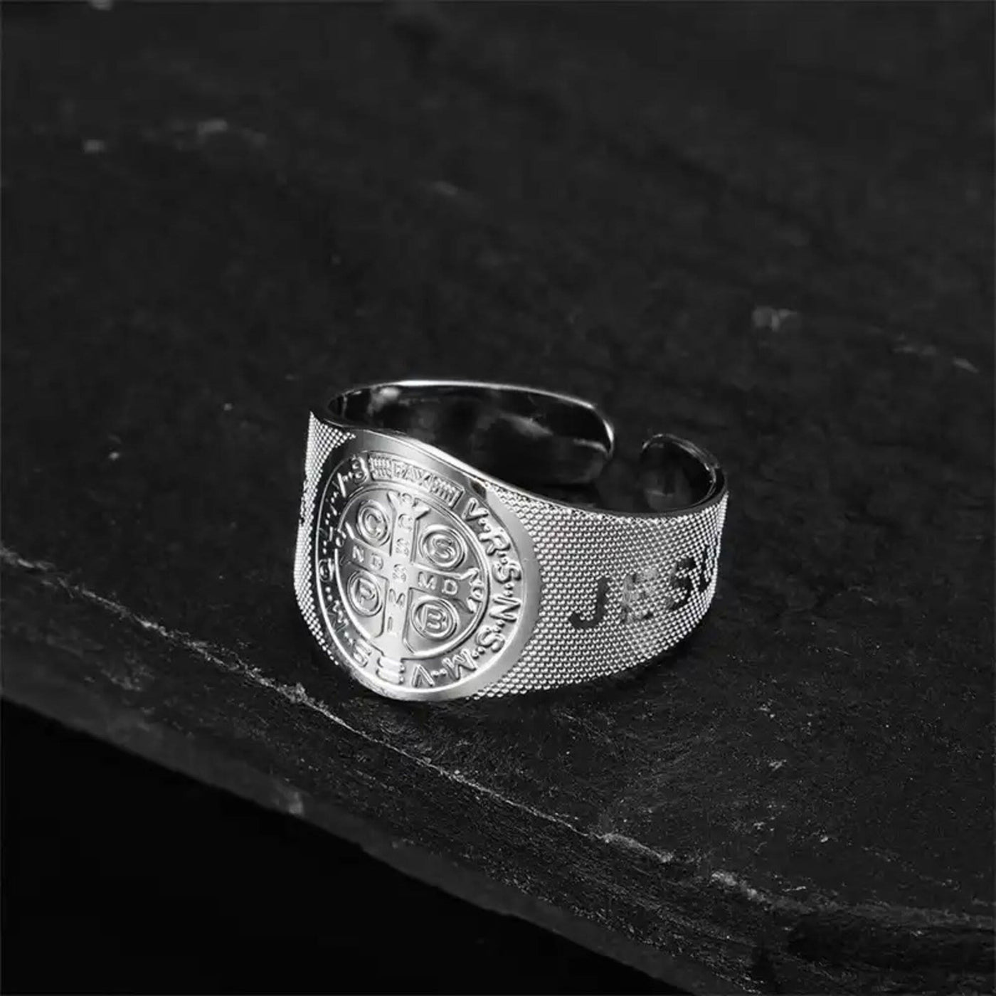 Men's Cross Jesus Ring