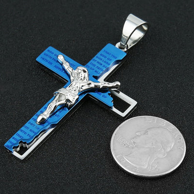 Men's Stainless Steel Cross Prayer Necklace