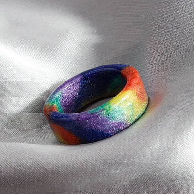 Galaxy Rainbow Shiny Resin Ring