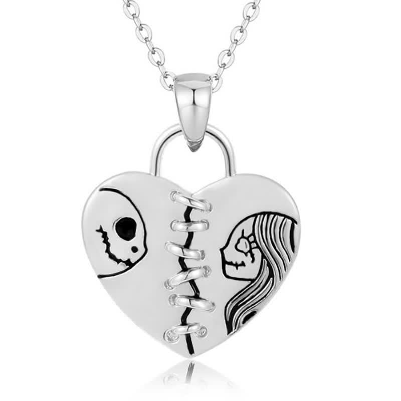 Ghost Skull Couple Lock Necklace