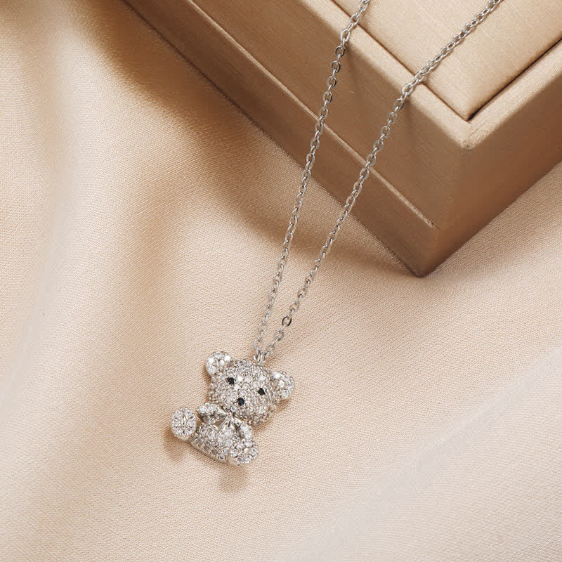 Lovely Shiny Teddy Bear Necklace