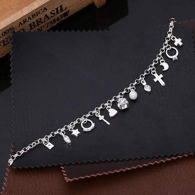 S925 Silver Thirteen Hanging Pieces Women Bracelet