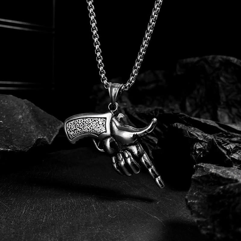 Men's Stainless Steel Pistol Necklace