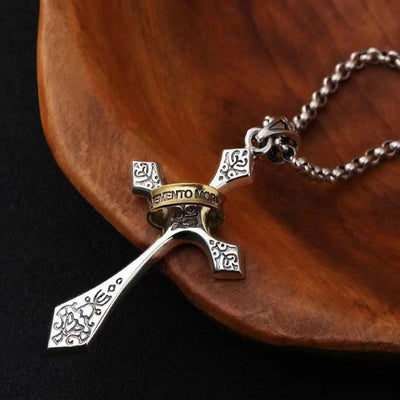 "Power and Faith" - Vintage Ring Cross Necklace