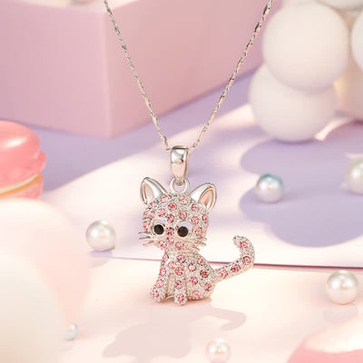 Cute Colorful Kitty Cat Necklace