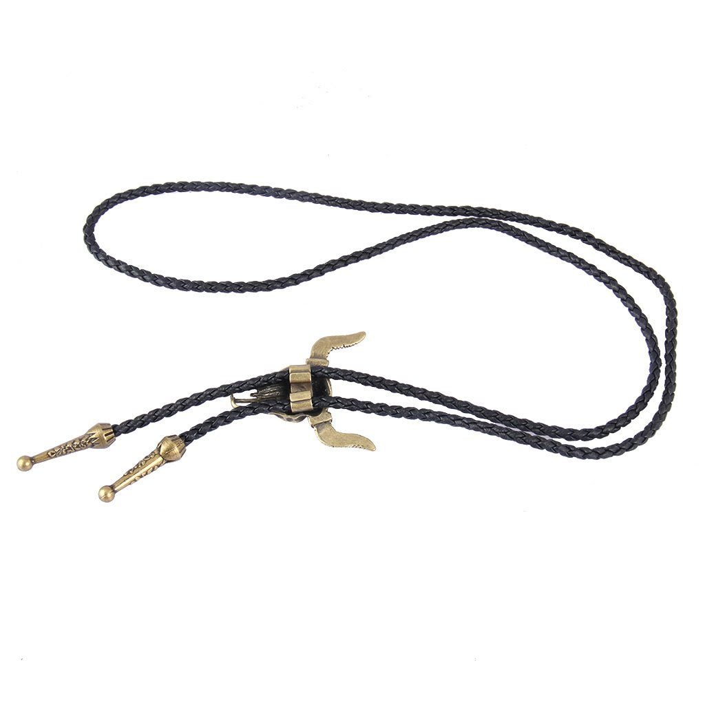 Cowboy Leather Necktie Western Necklace