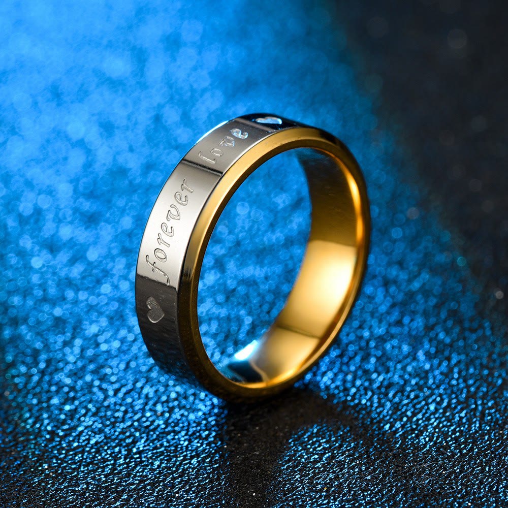 Personalized Two Tone Gold & Silver Couples Forever Ring