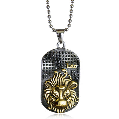 Mens Zodiac 3D Astrology Sign Design Necklace